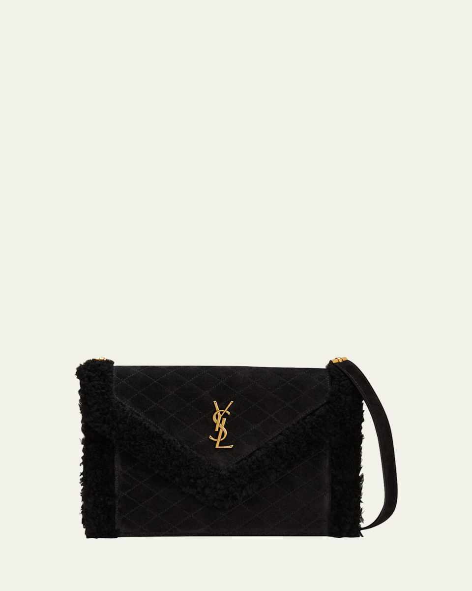 Gaby Medium YSL Shearling Shoulder Bag
